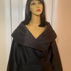 Women’s Elegant Black 2 pcs Satin Dress Suit.